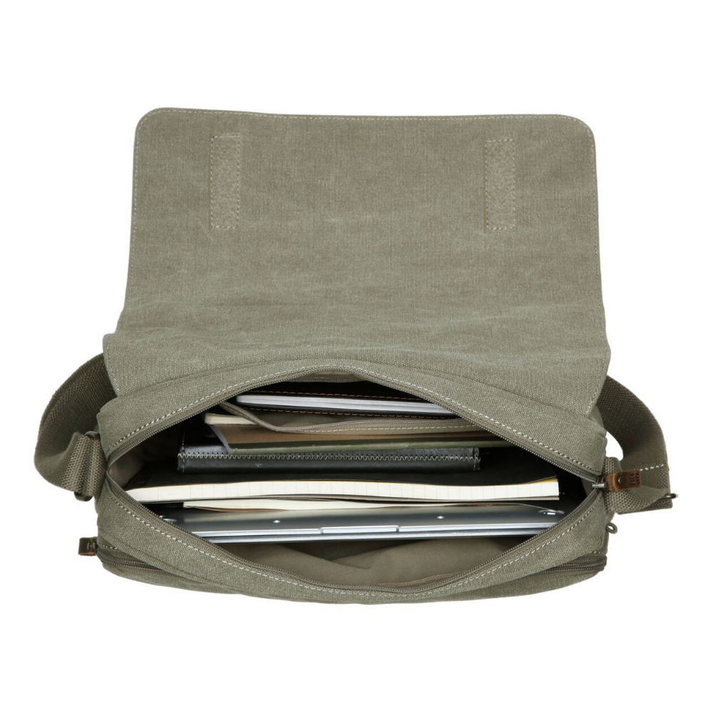 Troop Classic Laptop Messenger Bag LARGE - Khaki TRP0371 - Funky Gifts NZ