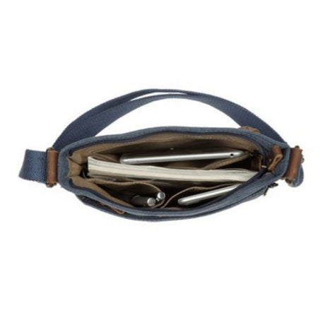 Troop London Classic Small Canvas Across Body Bag - Blue TRP0237 - Funky Gifts NZ