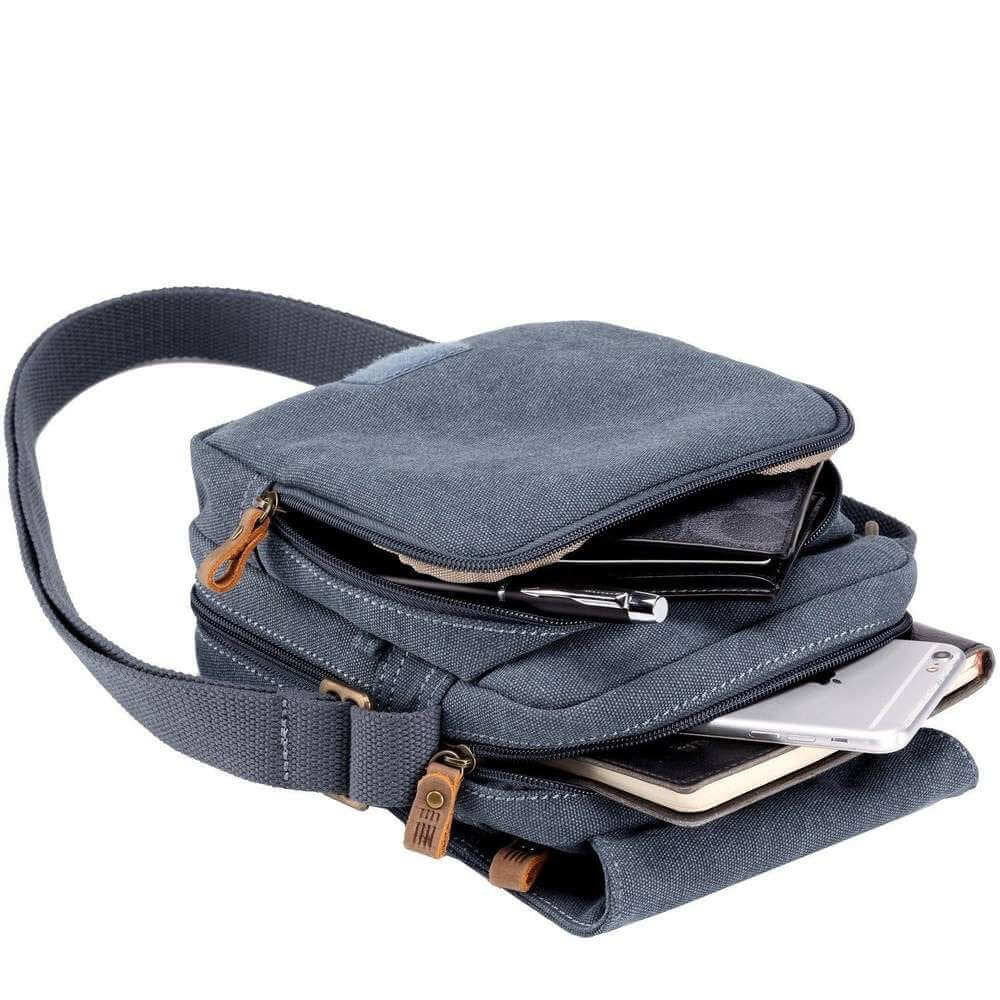 Troop Small Zip Front Cross Body Bag - Blue TRP0239BL - Funky Gifts NZ