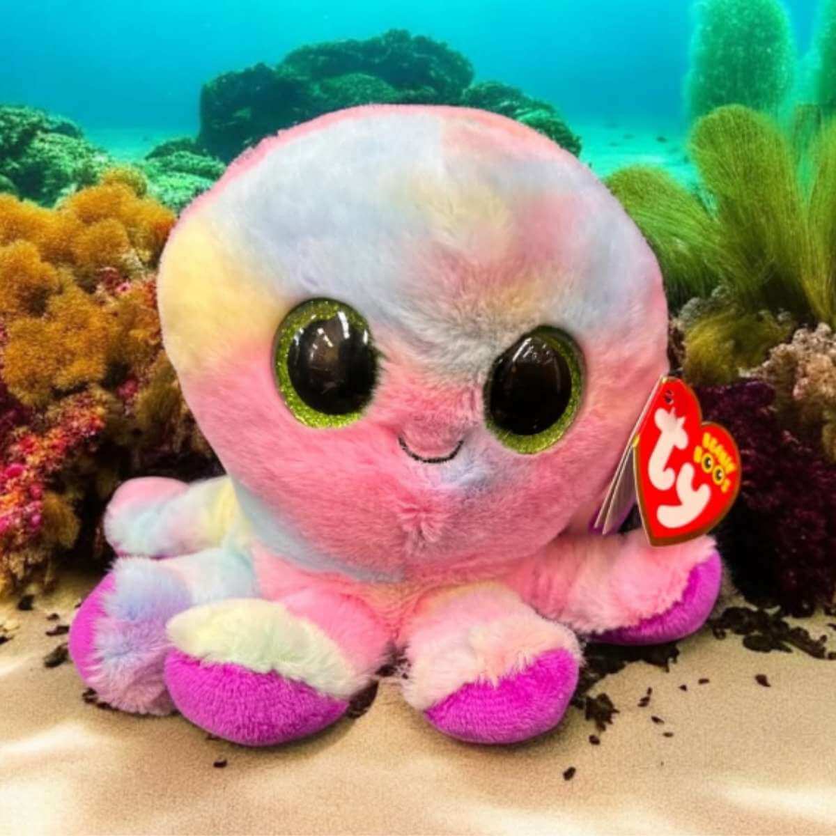 TY Beanie Bubbles Rainbow Octopus - Funky Gifts NZ