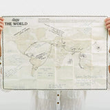 Tyvek Travel Map - Funky Gifts NZ