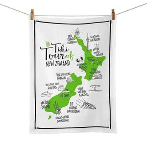 Moana Rd Kiwiana Tea Towel - Tiki Tour - Funky Gifts NZ