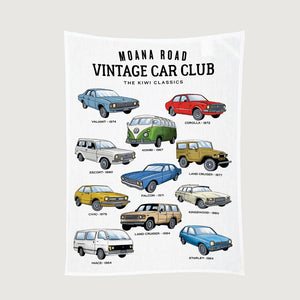 NZ Vintage Car Club Tea Towel - Funky Gifts NZ