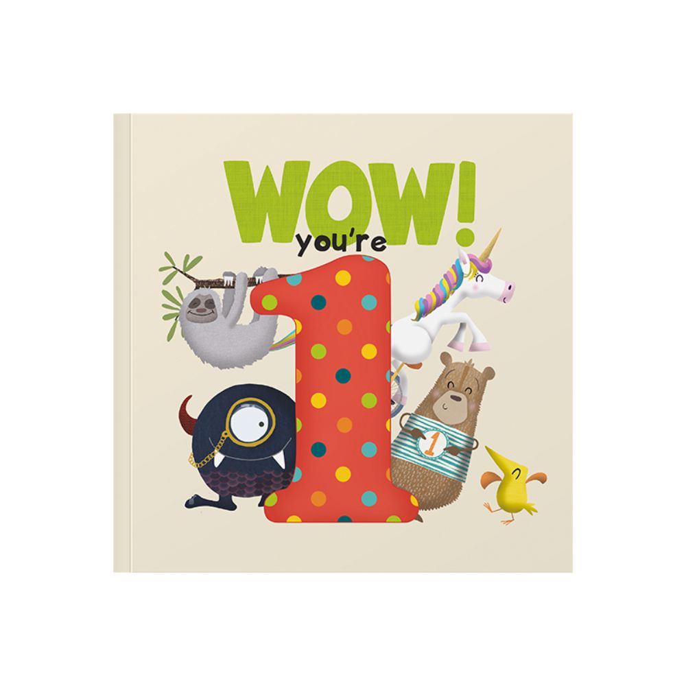 Birthday Book - WOW! You're 1 - Funky Gifts NZ