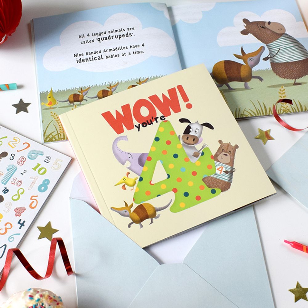 Birthday Book - WOW! You're 4 - Funky Gifts NZ