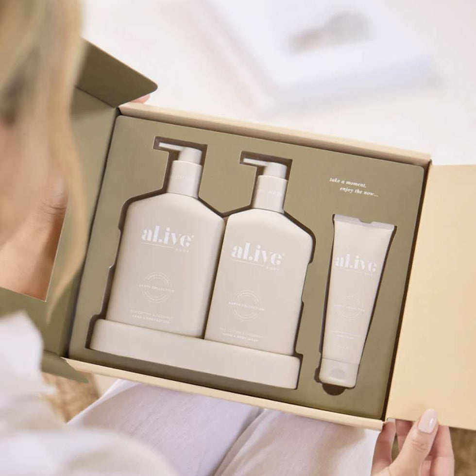 Al.ive Wash & Lotion Duo + Hand Cream Gift Set - Funky Gifts NZ