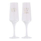 Wedding Love You Wine Glass Set - Funky Gifts NZ