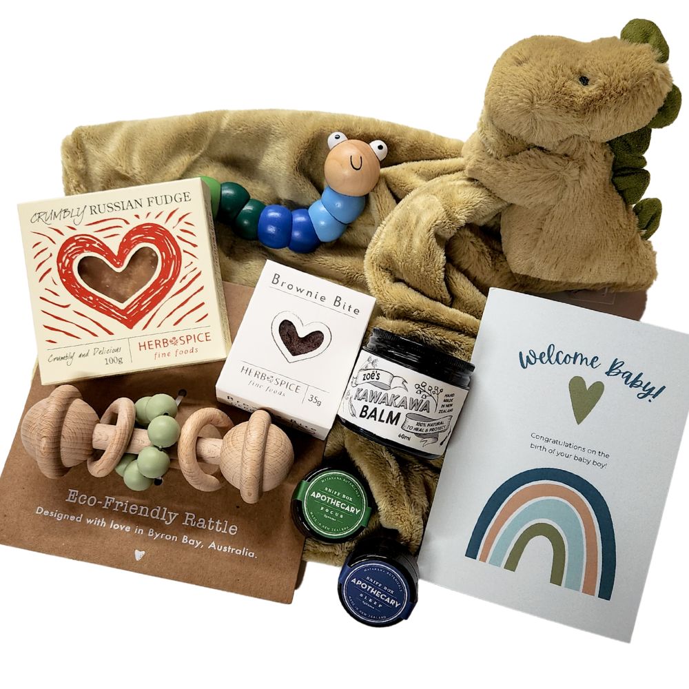 Welcome Baby Dino Baby Gift Box - Funky Gifts NZ