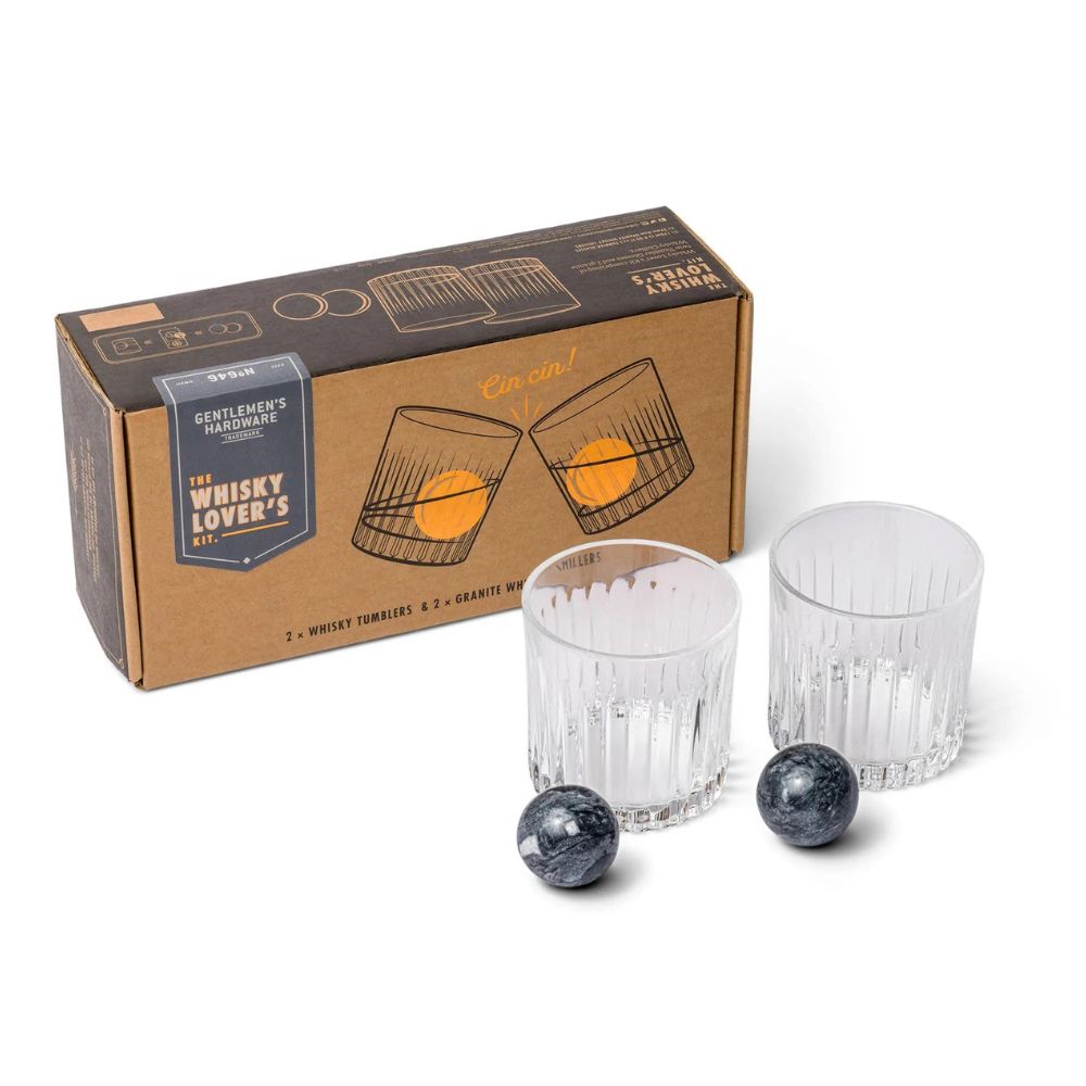 Gentlemen's Hardware Tumbler & Whisky Stone Set - Funky Gifts NZ