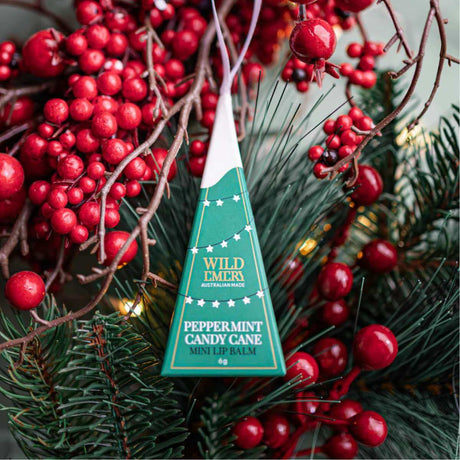 Peppermint Candy Cane Mini Lip Balm Ornament - Funky Gifts NZ