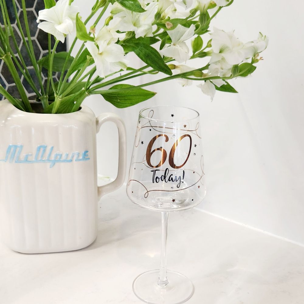 Wine Glass - 60 Today - Funky Gifts NZ