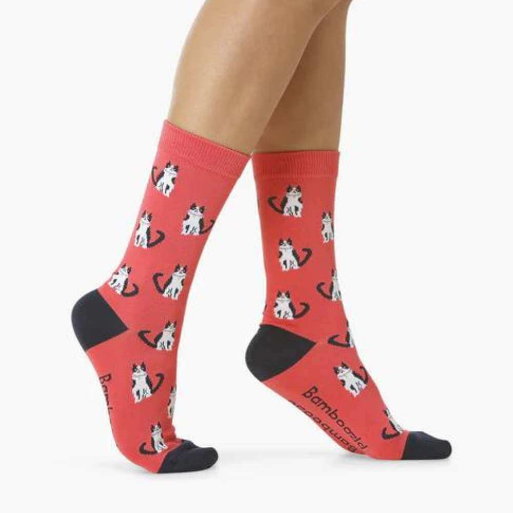 Women's Cat Lady Bamboo Crew Sock - Funky Gifts NZ