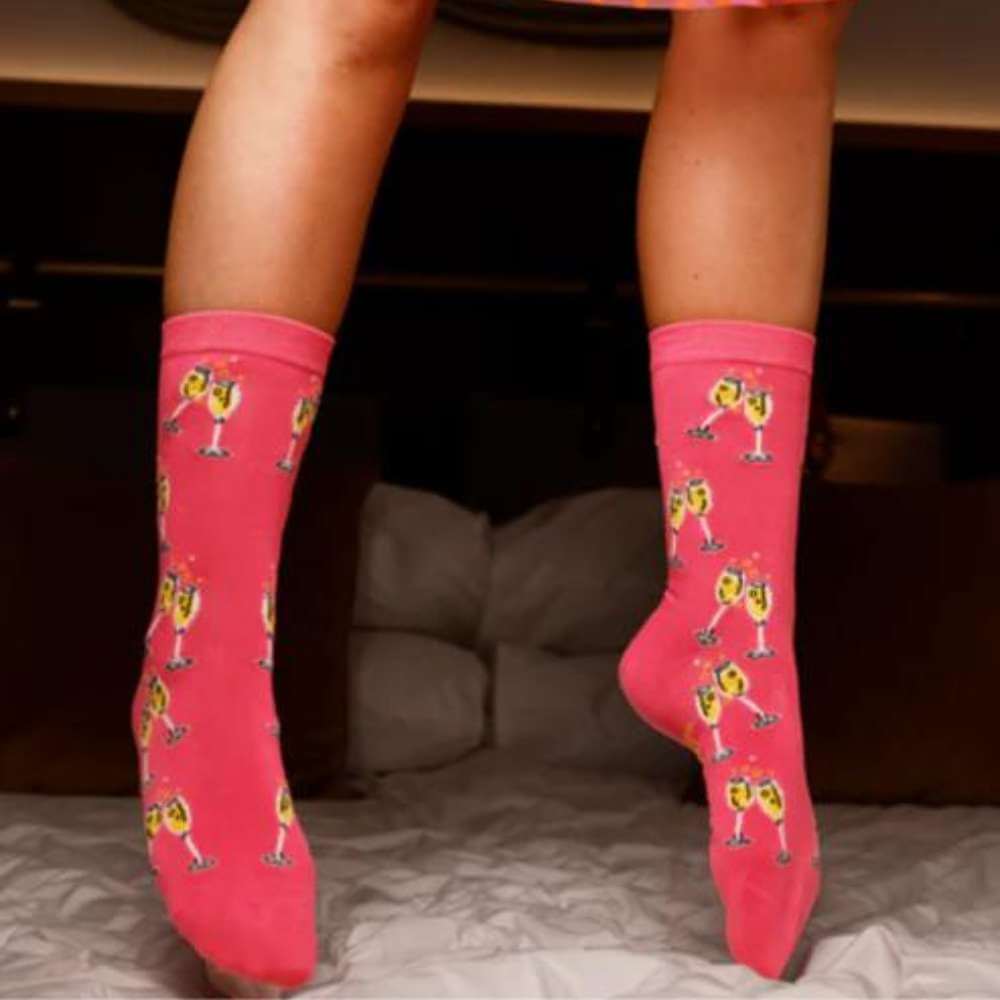 Women's Champers Bamboo Crew Sock - Funky Gifts NZ