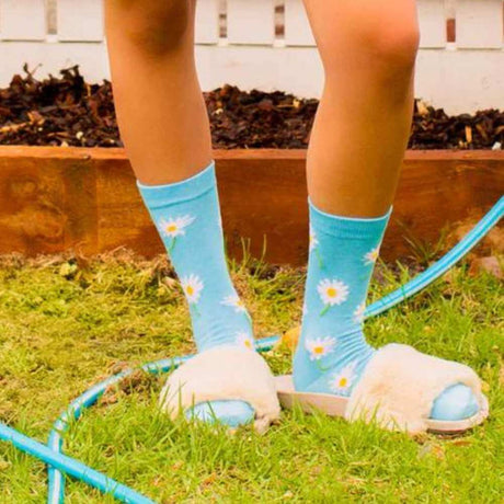 Women's Daisy Bamboo Crew Sock - Funky Gifts NZ