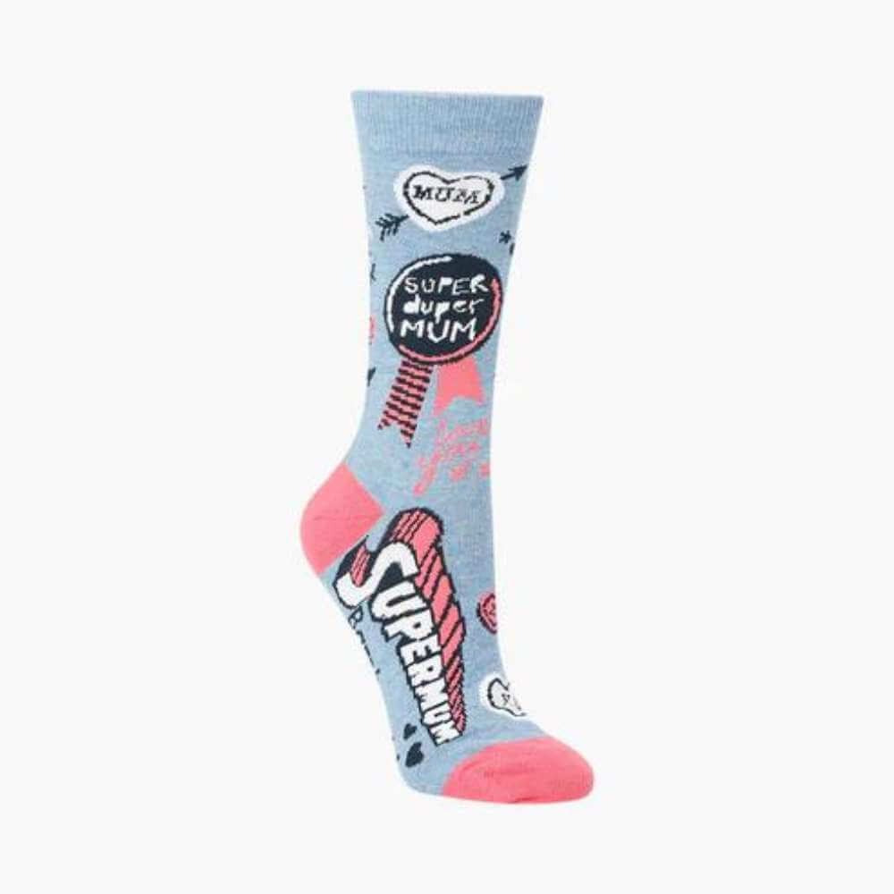 Women's Super Duper Mum Bamboo Crew Sock - Funky Gifts NZ