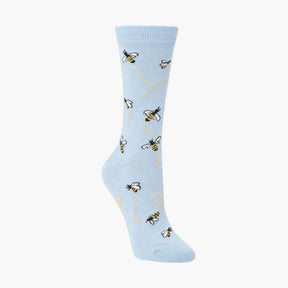 Women's Busy Bees Bamboo Crew Sock - Funky Gifts NZ