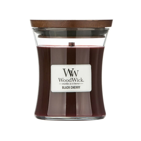 Medium WoodWick Scented Soy Candle - Black Cherry - Funky Gifts NZ