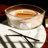 Ellipse WoodWick Scented Soy Candle - Vanilla & Sea Salt - Funky Gifts NZ