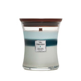 Medium WoodWick Scented Soy Candle - Icy Woodland - Funky Gifts NZ