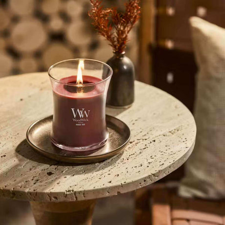 Medium WoodWick Scented Soy Candle - Rouge Oud - Funky Gifts NZ