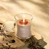 Medium WoodWick Scented Soy Candle - Patchouli Creme - Funky Gifts NZ