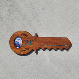 Wooden 21st Key With Oval Picture - Funky Gifts NZ