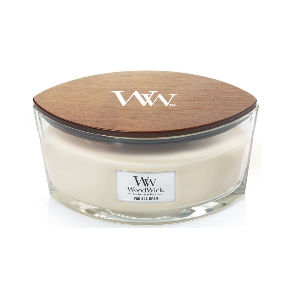 Ellipse WoodWick Scented Soy Candle - Vanilla Bean - Funky Gifts NZ