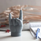 You Rock Baby Hand Candle - Grey - Funky Gifts NZ