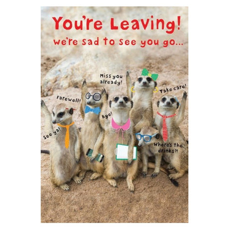 Large Goodbye Card - You're leaving Card - Funky Gifts NZ