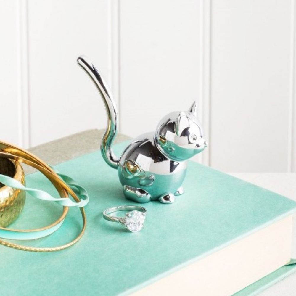 Umbra Zoola Ring Holder - Chrome Cat - Funky Gifts NZ