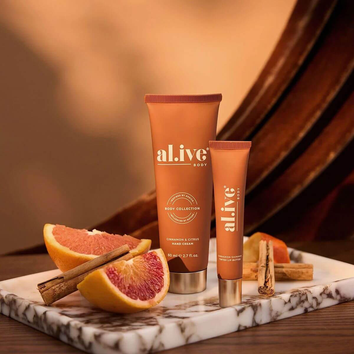 Al.ive Body Hand & Lip Gift Set - Cinnamon & Citrus - Funky Gifts NZ