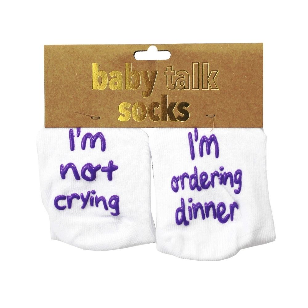 Baby Talk Socks - I'm Not Crying - Funky Gifts NZ