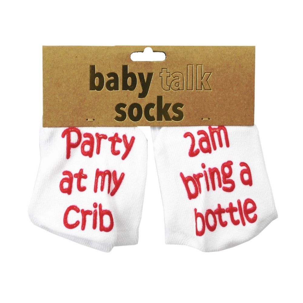 Baby Socks - Party At My Crib - Funky Gifts NZ