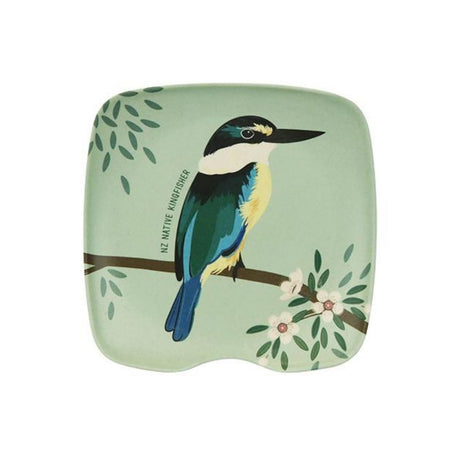 ﻿Bamboo Spoon Rest - Native Kingfisher - Funky Gifts NZ