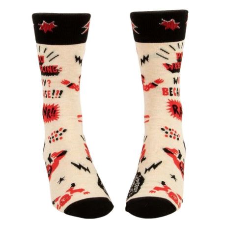 Men's Socks - Pro Wrestling - Blue Q - Funky Gifts NZ