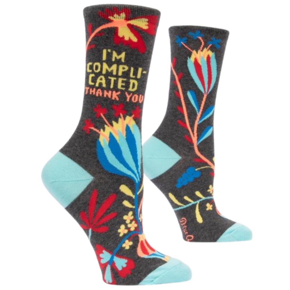 Blue Q Socks - Women's Crew - I'm Complicated - Funky Gifts NZ