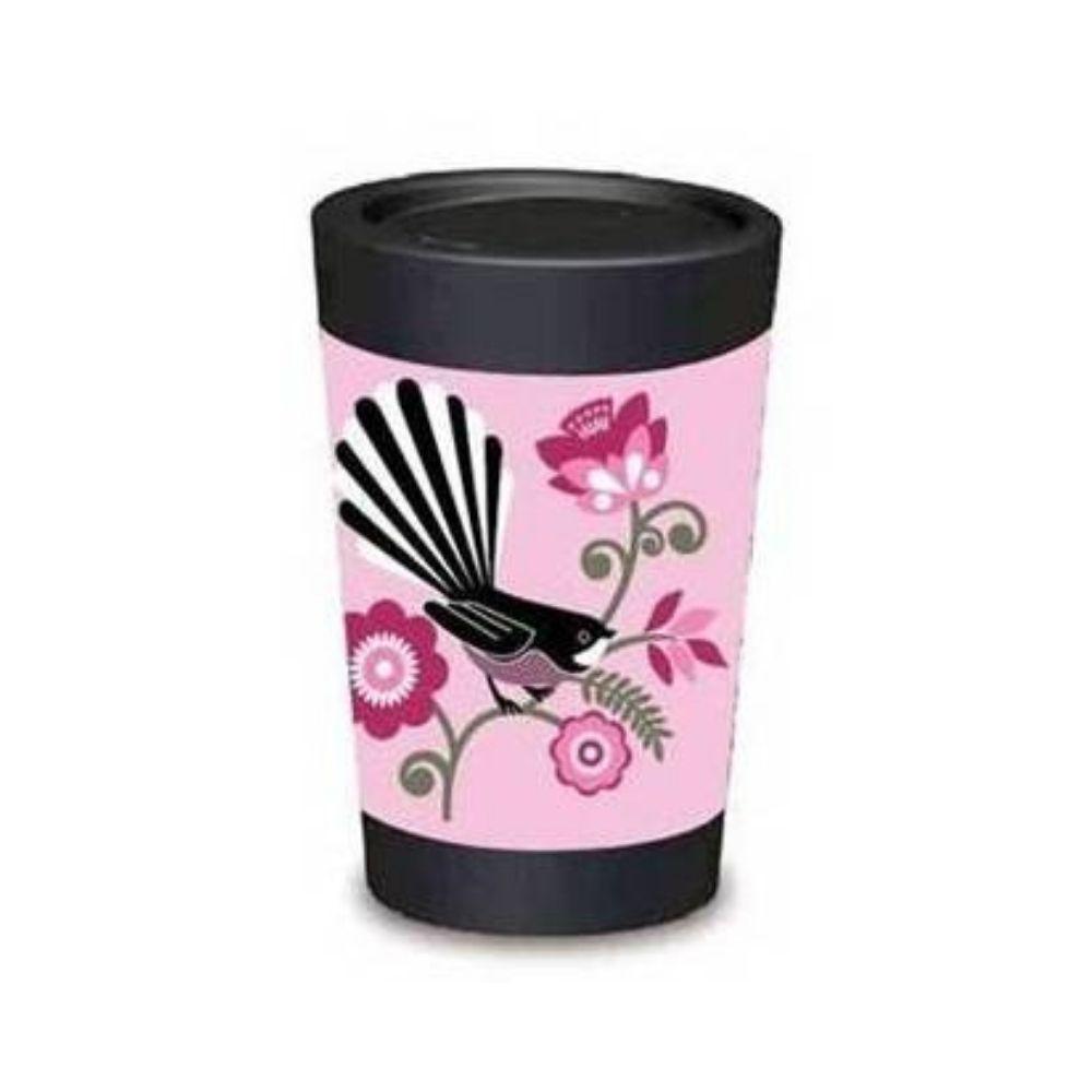 Cuppa Coffee Cup - Pink Fantail (12oz) - Funky Gifts NZ
