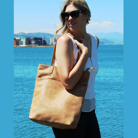 Fendalton Tote Bag - Tan - Funky Gifts NZ