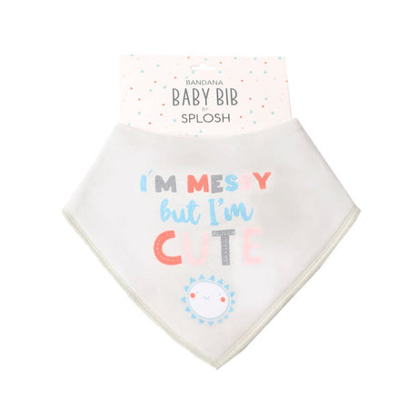 Baby Bib - I'm Messy But I'm Cute - Funky Gifts NZ