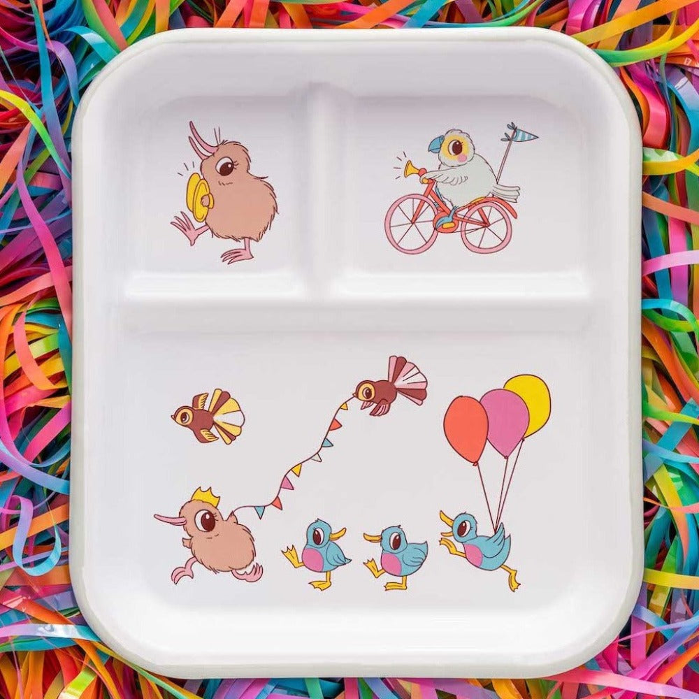 Kuwi & Friends Enamel Plate - Funky Gifts NZ