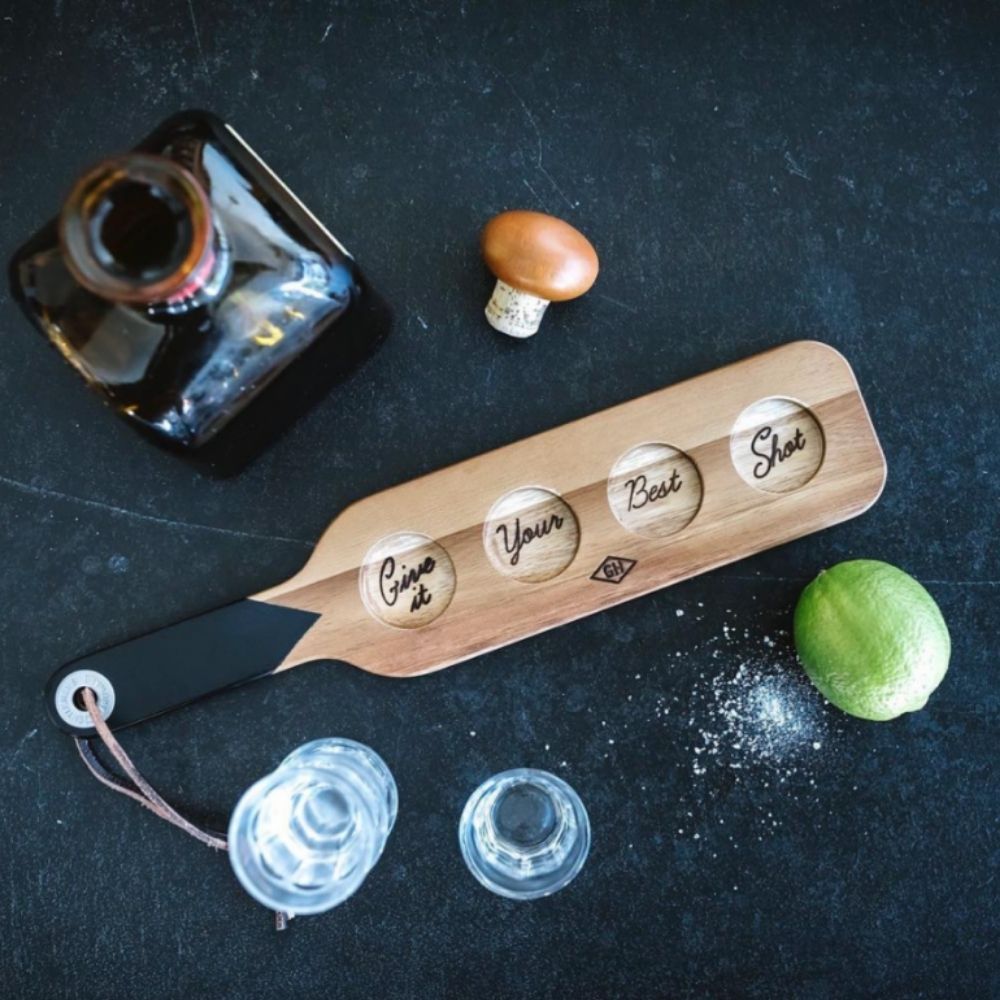 gents hardware shot glass serve board set from funky gifts nz