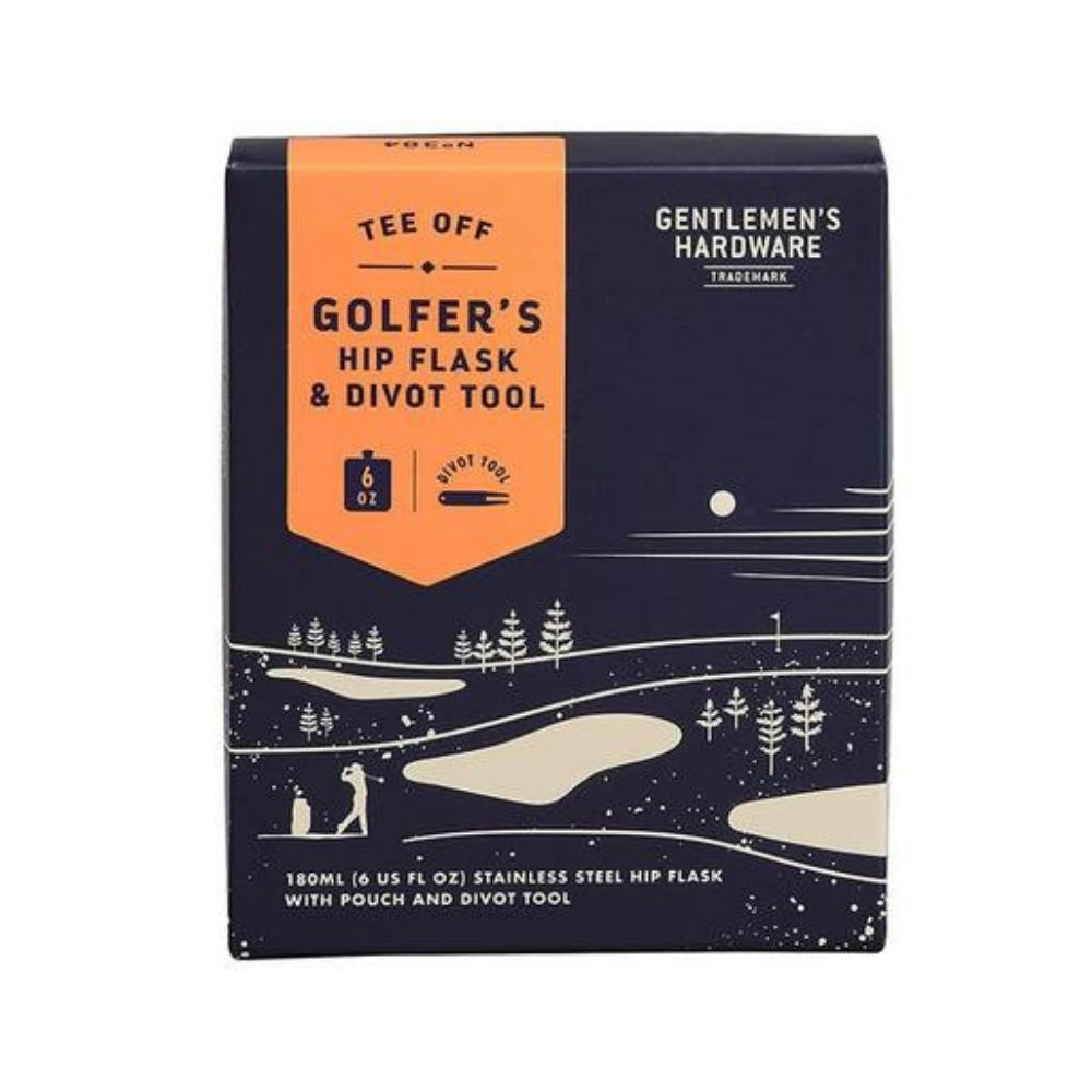 Gentlemen's Hardware - Golfer's Hip Flask & Divot Set No.384 - Funky Gifts NZ