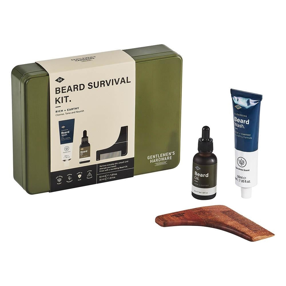 Gentlemen's  Hardware - Beard Survival Kit (Tin) - Funky Gifts NZ