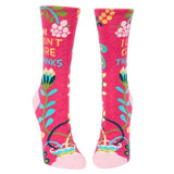 Blue Q Socks - Women's Crew - Hi. I Don't Care Thanks - Funky Gifts NZ