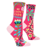 Blue Q Socks - Women's Crew - Hi. I Don't Care Thanks - Funky Gifts NZ