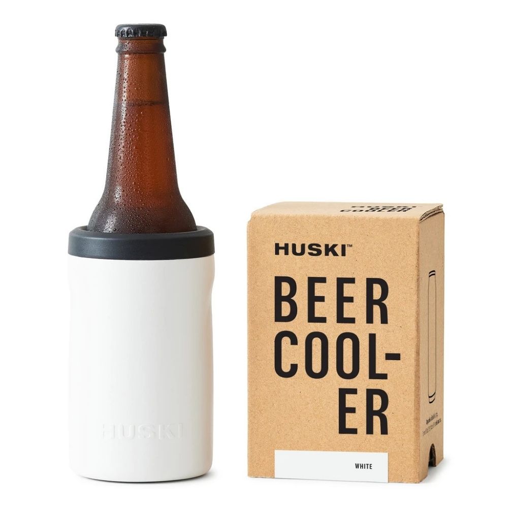 Huski Beer Cooler - White - Funky Gifts NZ