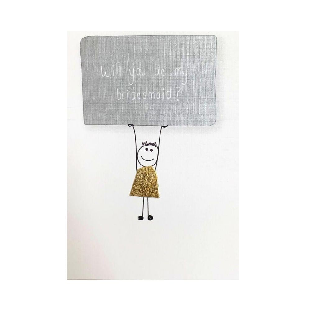 NZ MADE Greeting Card - Will You Be My Bridesmaid? - Funky Gifts NZ