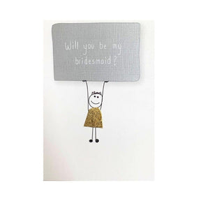 NZ MADE Greeting Card - Will You Be My Bridesmaid? - Funky Gifts NZ