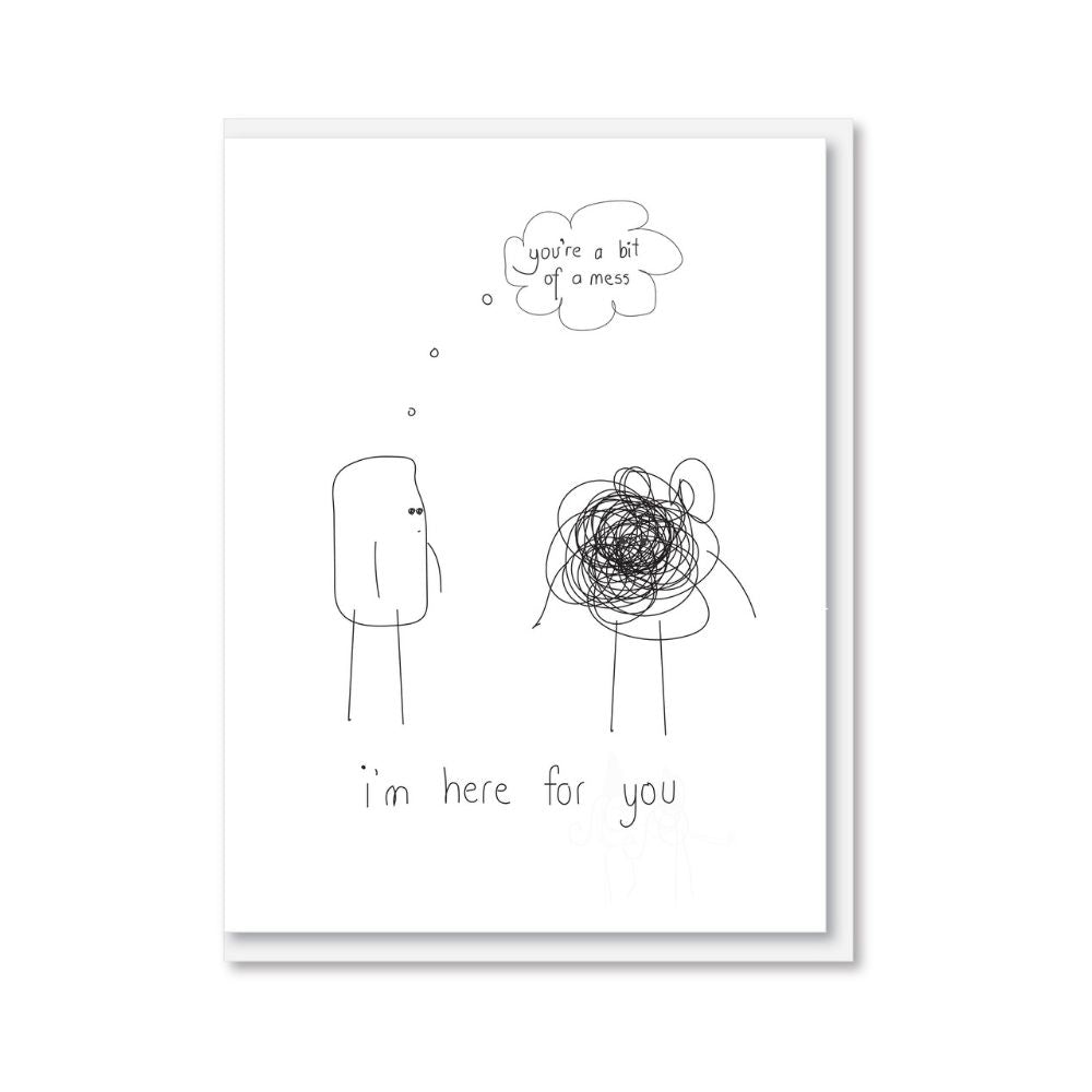 NZ MADE Greeting Card - You're A Bit Of A Mess - Funky Gifts NZ