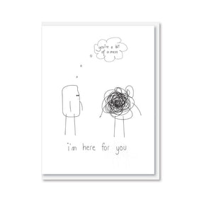 NZ MADE Greeting Card - You're A Bit Of A Mess - Funky Gifts NZ